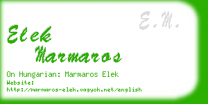 elek marmaros business card